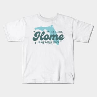 Florida Home is my happy place Kids T-Shirt